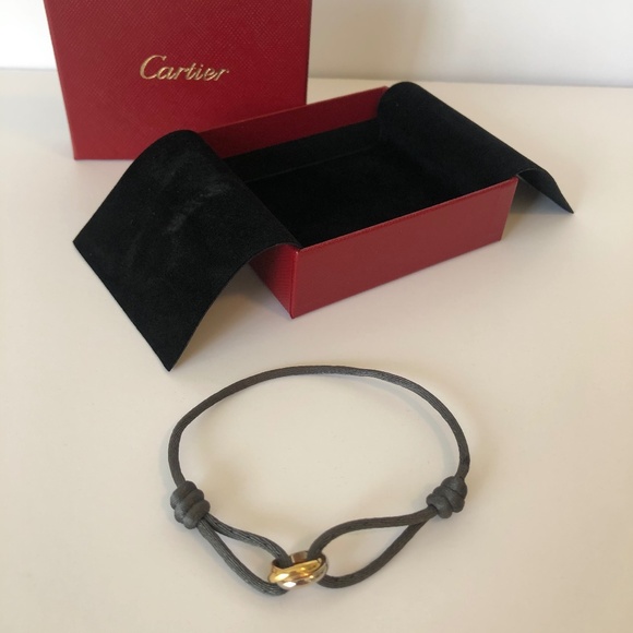 Cartier Trinity Bracelet on steel grey cord